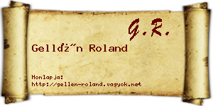Gellén Roland névjegykártya